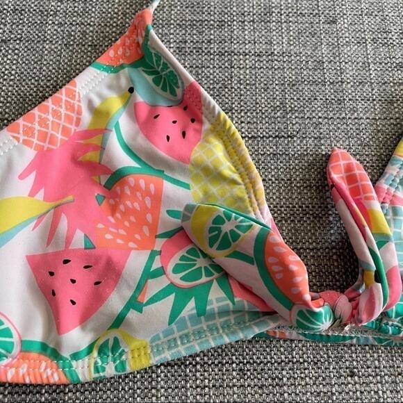 Primark fruit pattern tie front bikini top sz 8 - Picture 2 of 6